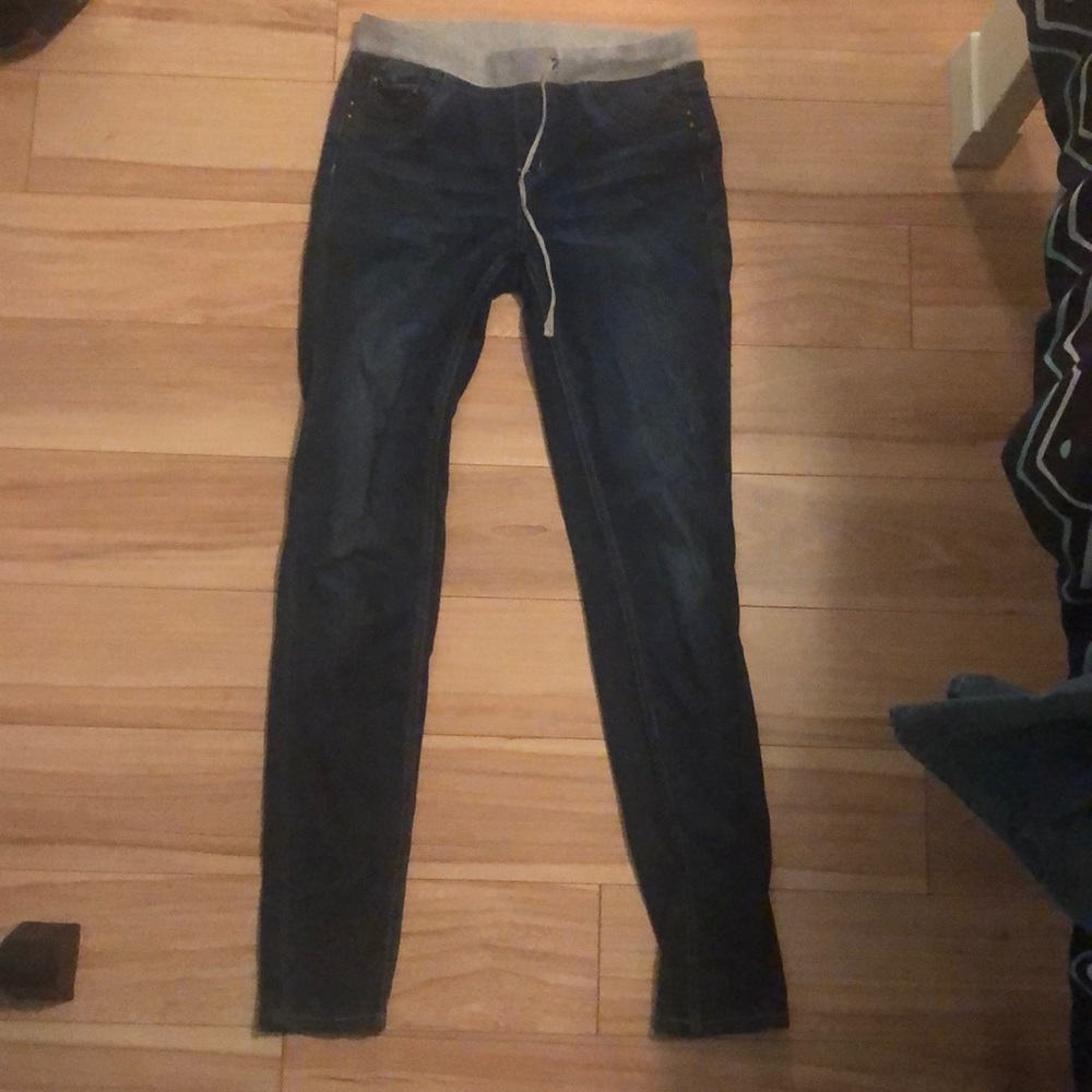 dark blue jeans